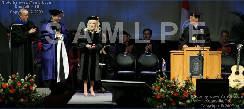Dolly Parton on stage; UTK the College of Arts and Sciences... commencement 2009 , pICTURE BY yAIR gIL 2009
