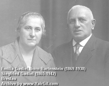Siegfried and Emilie Gadiel, born Bartenstein, Breslau (Wroclau) c.1935