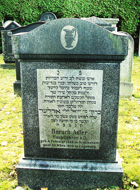 Baruch Adler's Gravstone. Friedhof-Augsburg